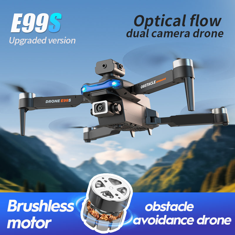 XKJ E99S 4K Dual Cameras RC Drone Brushless Obstacle-Avoidance Folding Aircraft, 2 Batteries XKJ E99S 4K Dual Cameras RC Drone Brushless Obstacle-Avoidance Folding Aircraft, 2 Batteries